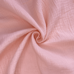 Ткань Муслин Жатый,  Нежно-Розовый   в Ангарске