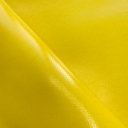 Ткань ПВХ 600 гр/м2 плотная, Жёлтый (Ширина 150см), на отрез  в Ангарске