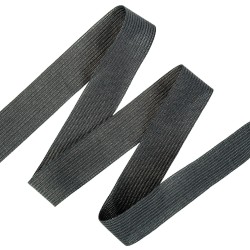 Окантовочная лента-бейка, цвет Чёрный 22мм (на отрез)  в Ангарске