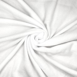 Ткань Флис Односторонний 130 гр/м2, цвет Белый (на отрез)  в Ангарске