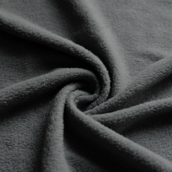 Ткань Флис Односторонний 130 гр/м2, цвет Серый (на отрез)  в Ангарске