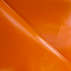 Ткань ПВХ 450 гр/м2, Оранжевый (Ширина 160см), на отрез  в Ангарске