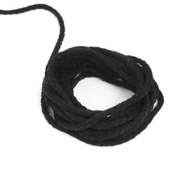 Шнур для одежды тип 2,  Чёрный (плетено-вязаный/полиэфир)  в Ангарске