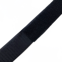 Контактная лента 40мм (38мм) цвет Черный (велькро-липучка, на отрез)  в Ангарске
